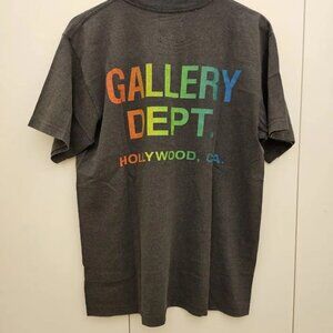 Gallery Dept Collector Rainbow Pocket Logo Tee Black Washed T Shirt Size Large